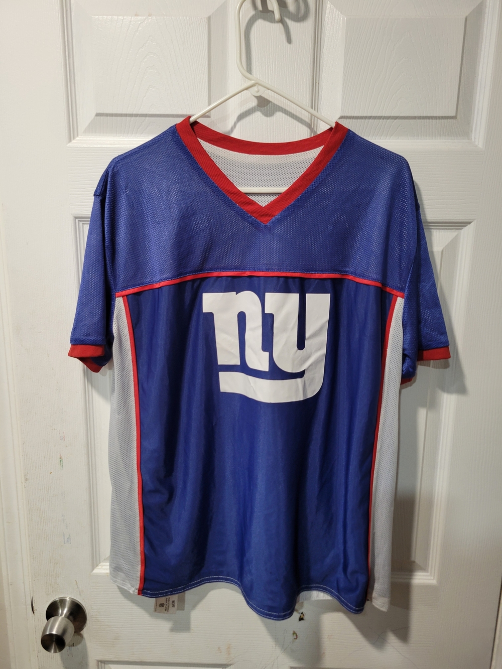 NFL Blue and Red Menβs Flag Football Jersey with White Logo